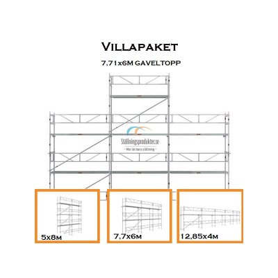 Villapakke Facadestillads 50 m² (2,57 m gitter)