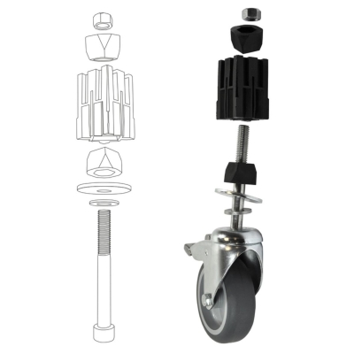 Expanderhjul til runde rør – grå